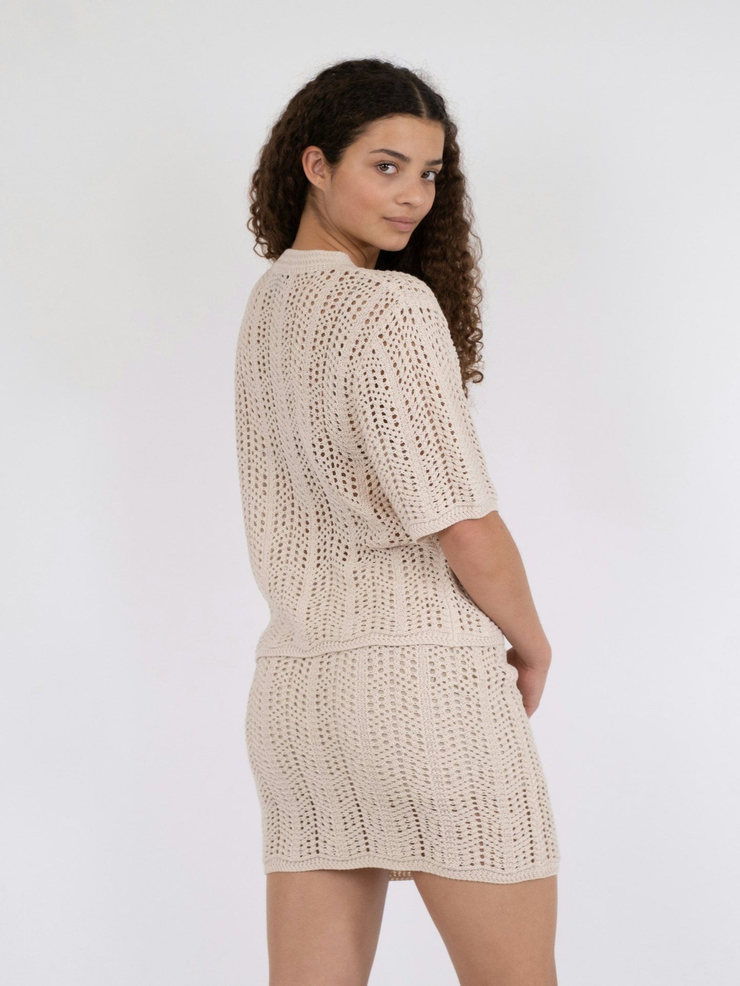 neo noir ellen crochet knit cardigan